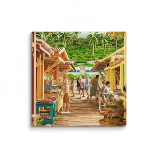 Walking through streetmarket Canvas