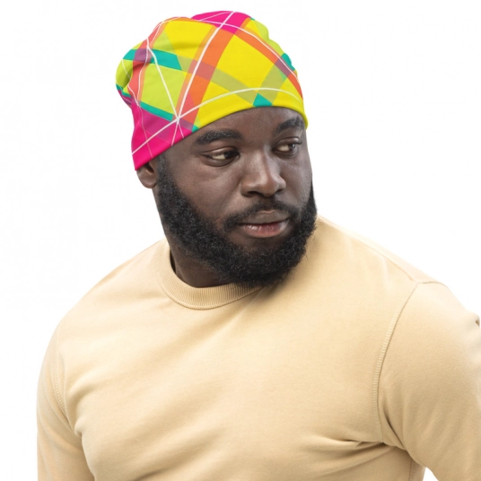 Plaid All-Over Print Beanie