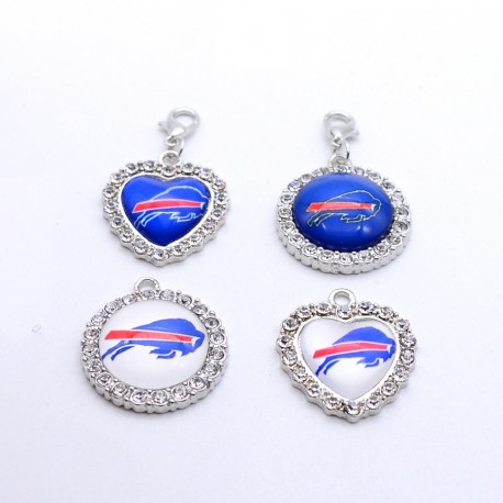Silver Pendant Rhinestone Charms Buffalo Bill Charms for Bracelet Necklace for Women Men Football Fans Paty Fashion 2019