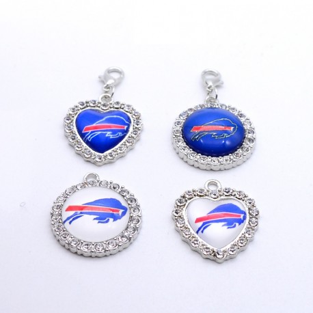 Silver Pendant Rhinestone Charms Buffalo Bill Charms for Bracelet Necklace for Women Men Football Fans Paty Fashion 2019