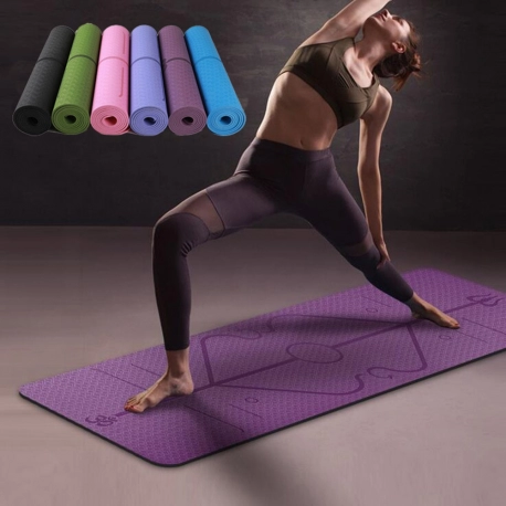 1830*610*6mm TPE Yoga Mat Sport with Position Line Non Slip Carpet Mat For Beginner Fitness Pilates Gymnastics Exercise Mats|Yog