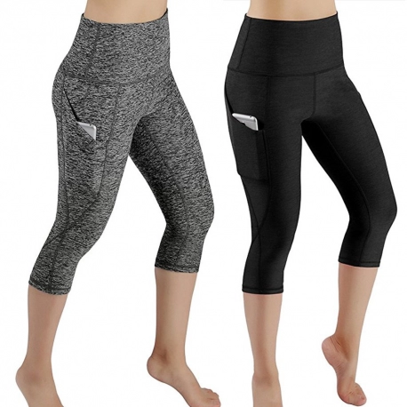 3/4 Yoga Pants women Calf length Pants Capri Pant Sport leggings Women Fitness Yoga Gym High Waist Leggins Black Drop Shipping|Y