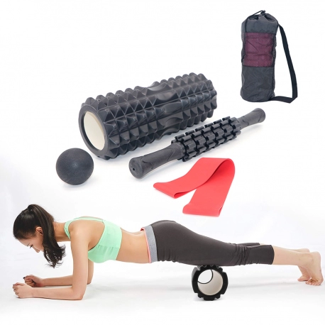 4 pieces yoga accessories Fitness yoga kit cushion massage roller Training muscle back pilates foam roller yoga wheel equipment