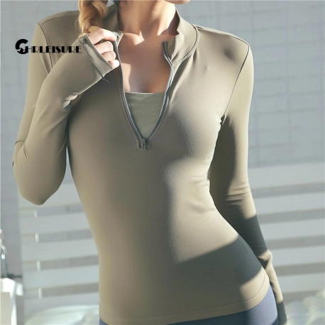 CHRLEISURE Long Sleeve Yoga Shirts Sport Top Fitness Yoga Top Gym Top Sports Wear For Women Push Up Running Full Sleeve Clothes|