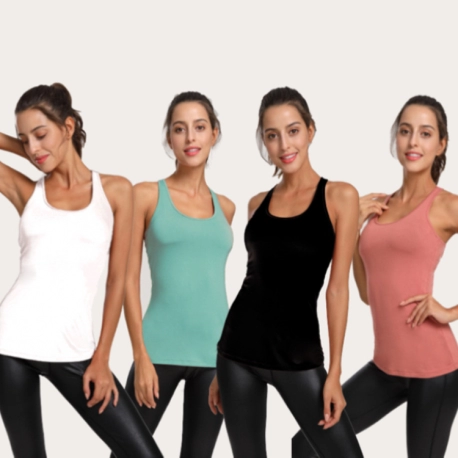 High Level Apparel Women's Ideal Racerback gym yoga Tank Top sleeveless travel vest