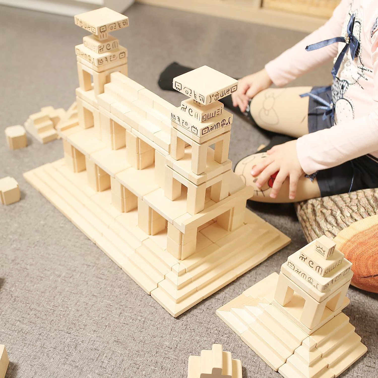 natural wood building blocks