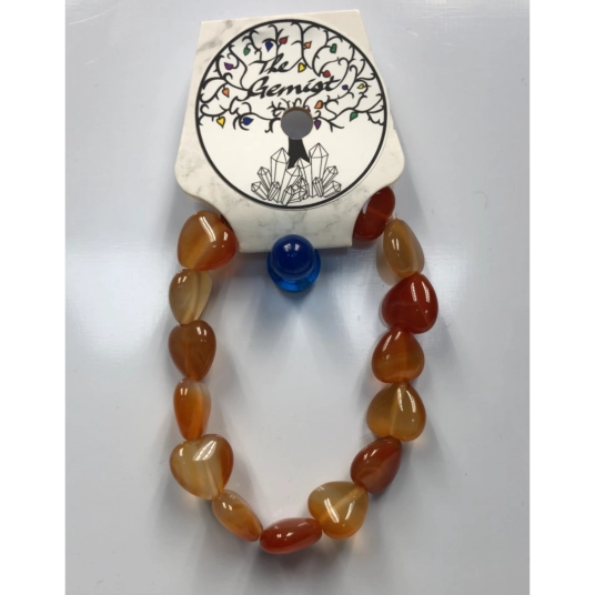 CARNELIAN CRYSTAL BEADED BRACELET