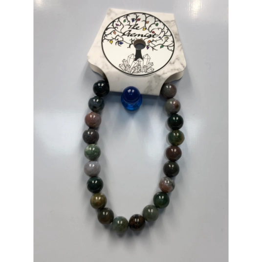 MOSS AGATE BEADED BRACELET