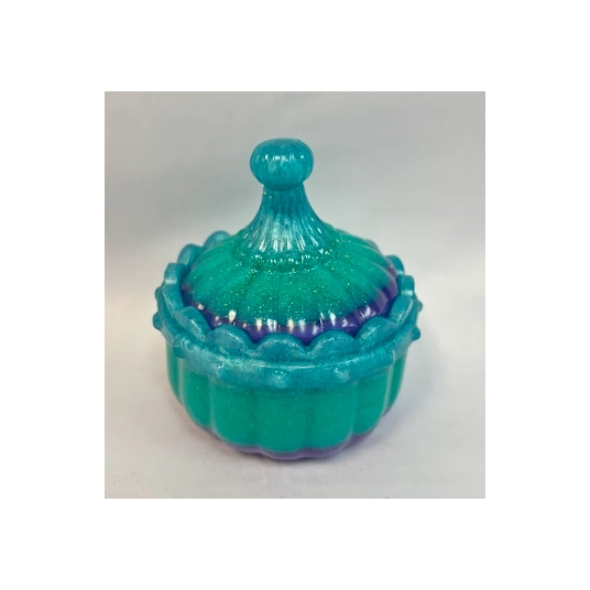 BLUE AND PURPLE RESIN CONTAINER