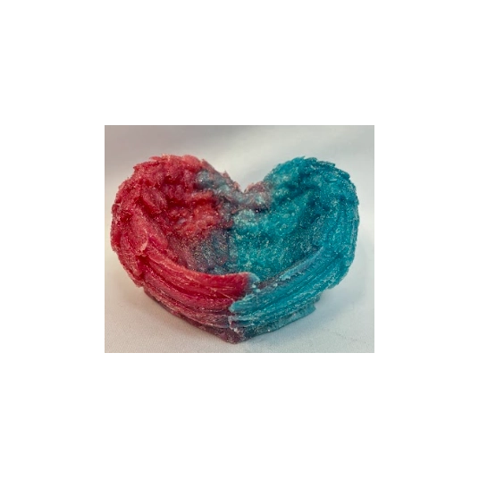 RESIN PINK AND BLUE ANGEL WINGS HEART CONTAINER