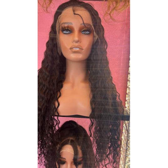 28 inch water wave 13x6 Transparent Front Lace wig