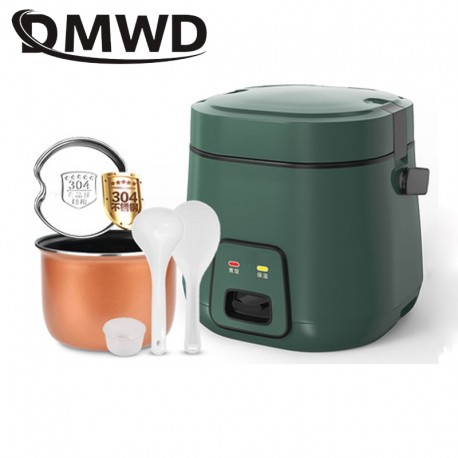 DMWD 1.2L Mini Electric Rice Cooker 2 Layers Heating Food Steamer Multifunction Meal Cooking Pot 1-2 People Lunch Box EU US Plug