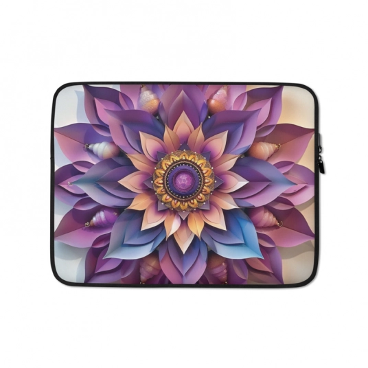 Purple Rainbow Flower Laptop Sleeve