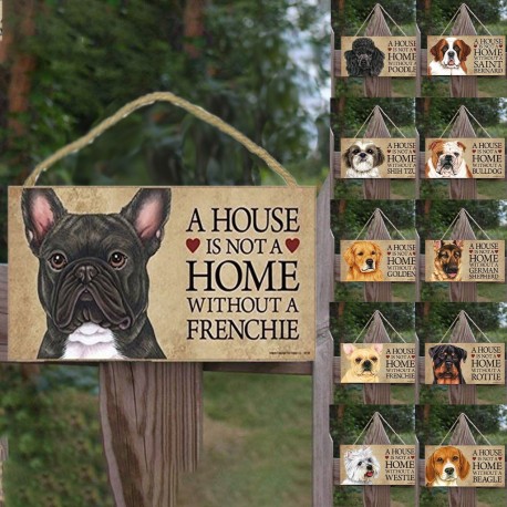 Lovely Wooden Decorative Dog Door Hanging Sign