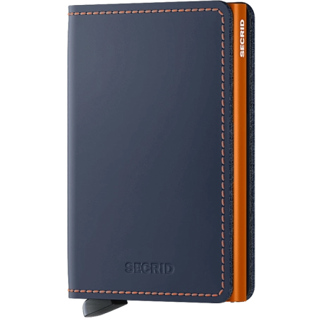 MATTE NIGHT BLUE & ORANGE SLIM WALLET