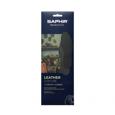 SAPHIR INSOLE BLACK LEATHER & CHARCOAL