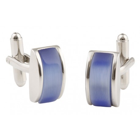 Rectangle Enamel Blue Cufflinks