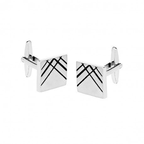 Black Laser Cross Cufflinks