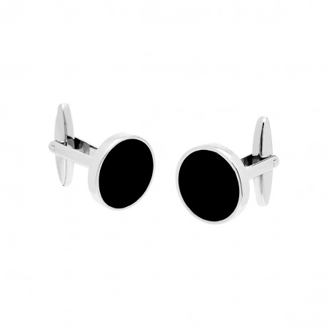 Round Onyx Cufflinks