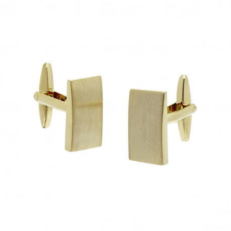 Rectangle Brushed Gold Cufflinks