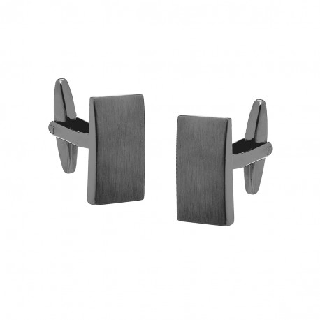 Rectangle Brushed Gunmetal Cufflinks