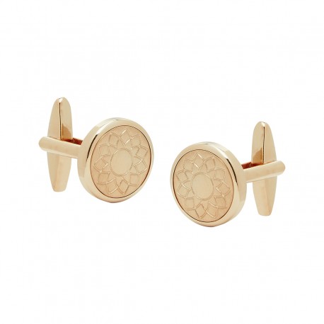 Rose Gold Cufflinks with Flora Motif
