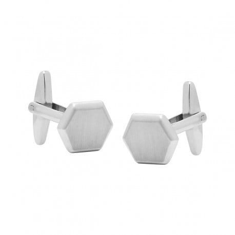 Nickel Hexagon Cufflinks