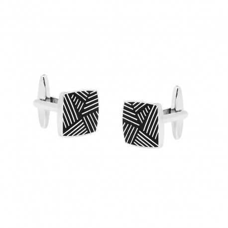 Square Black Enamel Cufflinks