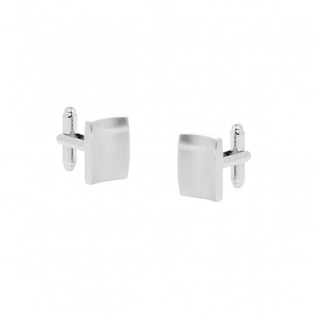 Rectangle Nickel Polished Smooth Cufflinks