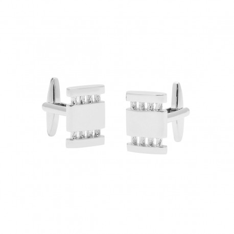 Rectangle Nickel Polished Cable Cufflinks