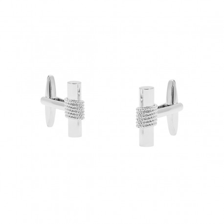 Rod Nickel Polished Cable Cufflinks