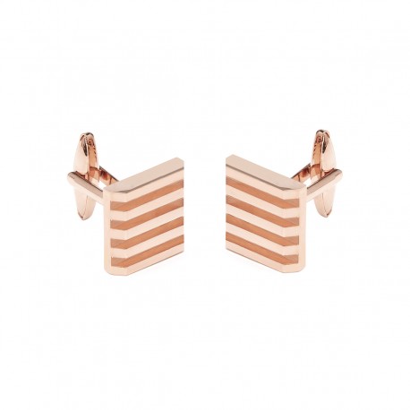 Sold Stripe Square Rose Gold Cufflinks