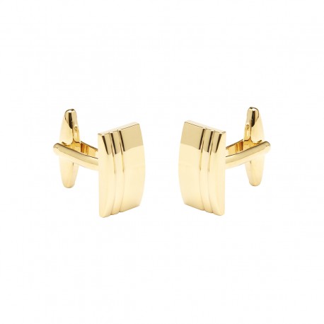 Rectangle Textured Gold Cufflinks