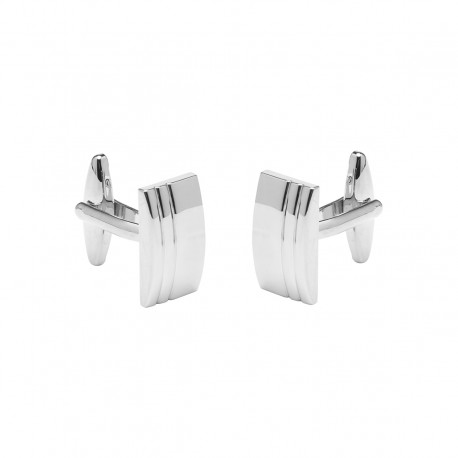 Rectangle Textured Nickel Cufflinks