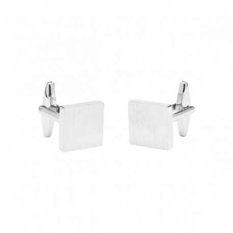 Square Brushed Nickel Cufflinks