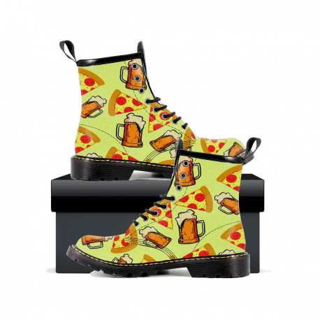 Beer And Pizza - Mens Leather Boots