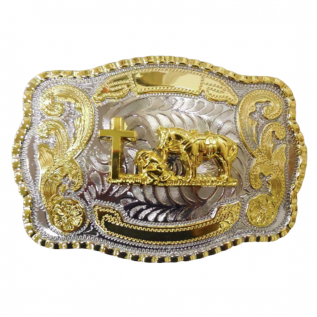 CROSS PRAYING COWBOY LONG HUGE RODEO BIG COWBOY WESTERN SHINE BELT BUCKLE