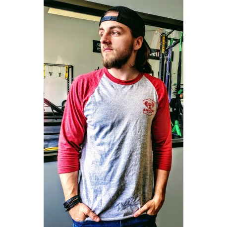 Lone Star Barbell Red and Grey 3/4 Sleeve Shirt