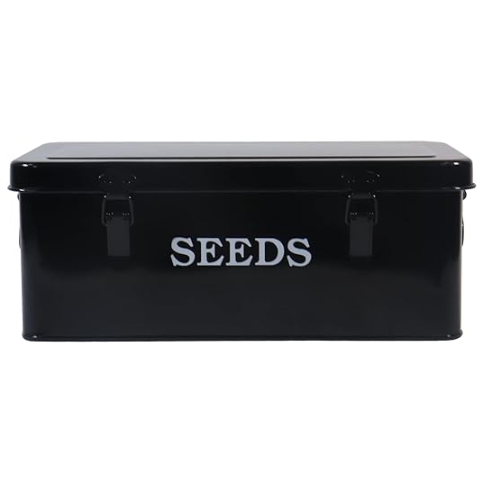 Metal Seed Storage Box with 4 Compartments and Safety Locks