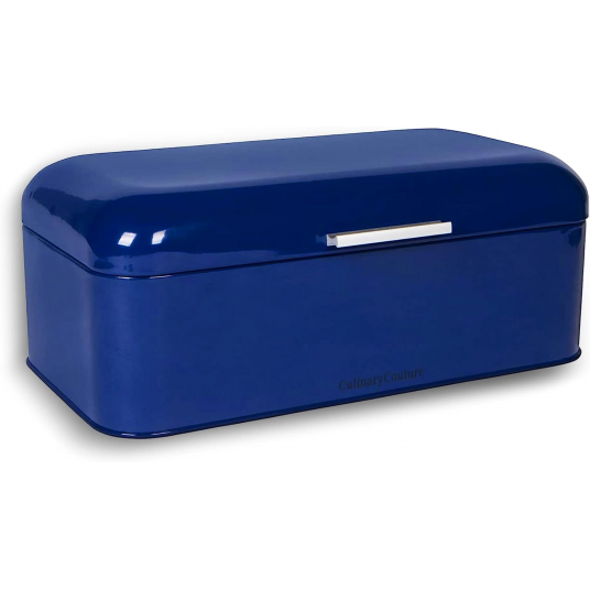 Stainless Steel Vintage Blue Bread Box for Kitchen Countertop