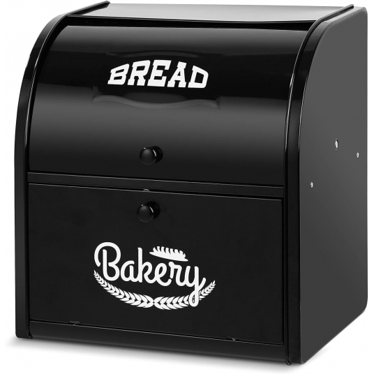 Double Compartment Roll Top Bread Box