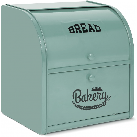 2 Layer Roll Top Stainless Steel Bread Box
