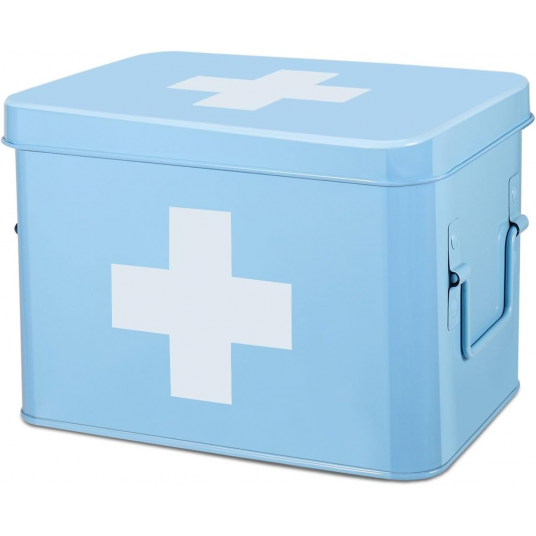 Blue Vintage First Aid Box Organizer