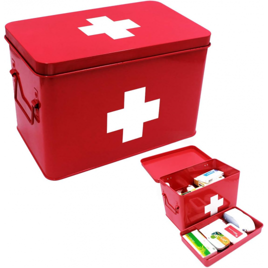 Red Vintage First Aid Medicine Box