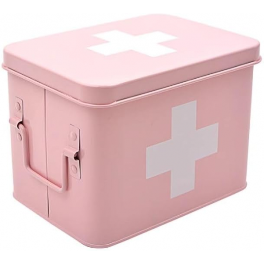 Pink Retro Vintage First Aid Medicine Box