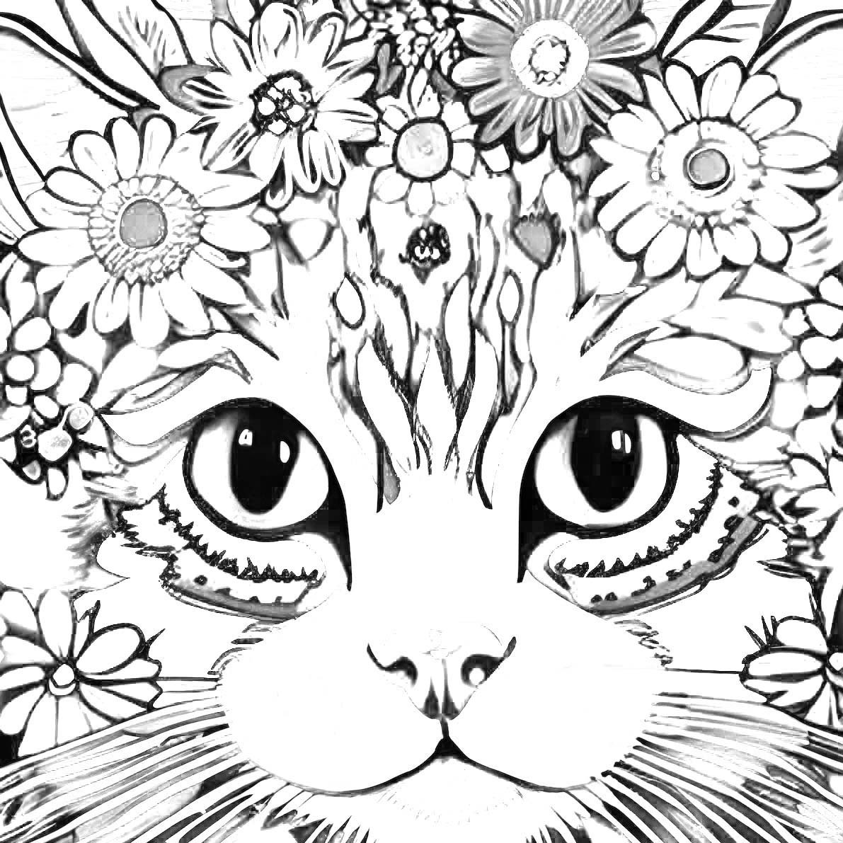 Love Cat Love Coloring Sheet 3