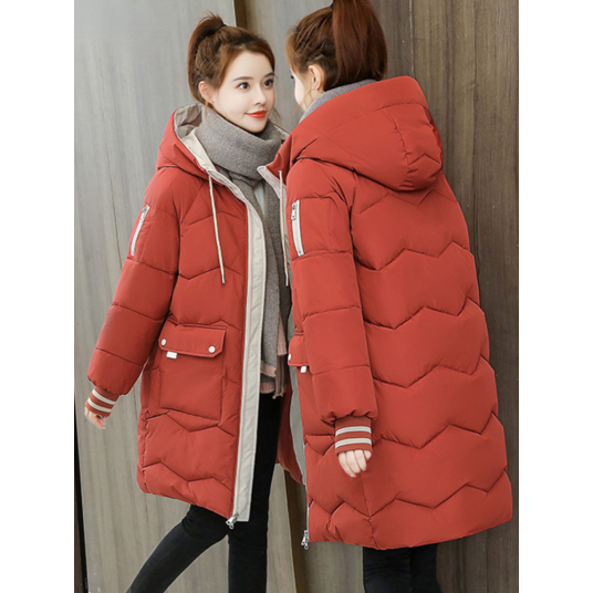 2023 Winter Women Jacket Coats Long Parkas Female Down Cotton Hooded Overcoat .