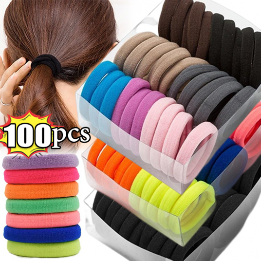 50/100Pcs Colorful High Elastic Hair Bands for Women Girls Hairband Rubber Ties Ponytail Holder Scrunchies Kids Hair Accessories