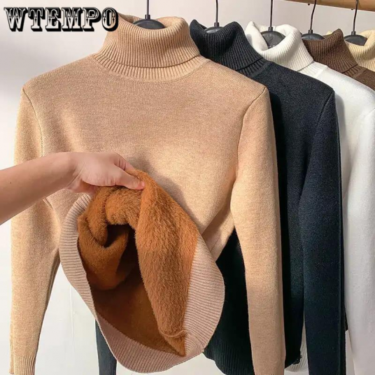 Turtle Neck Winter Sweater Women Elegant Thick Warm Female Knitted Pullover
