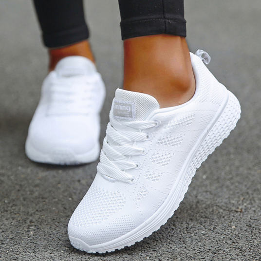 Women's Sneakers New Fashion Breathable Trainers Comfortable Mesh Fabric Lace Up Female Footwear Women Shoes